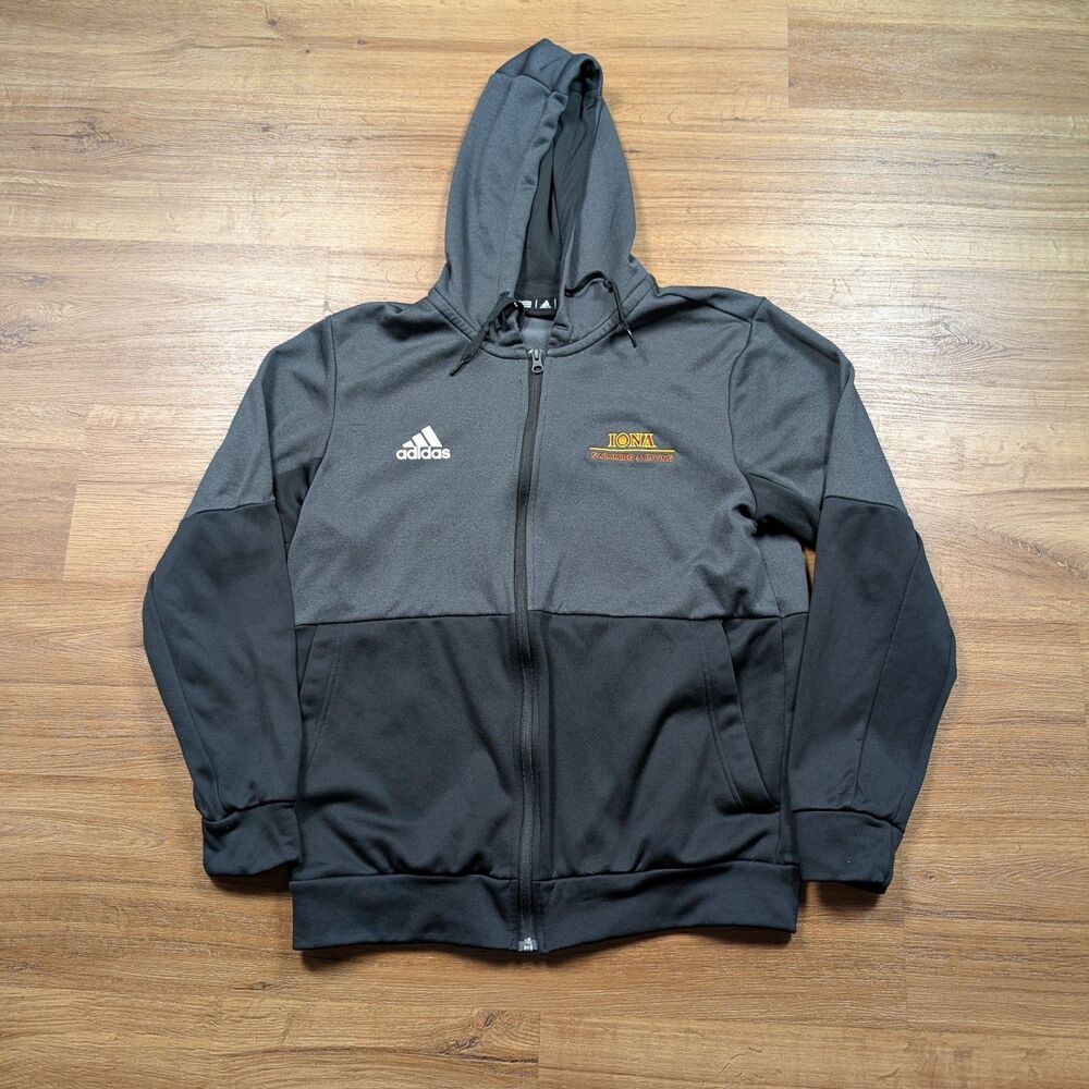 Adidas Game Mode Full Zip Hoodie Sweatshirt Men Large Black Iona Aeroready